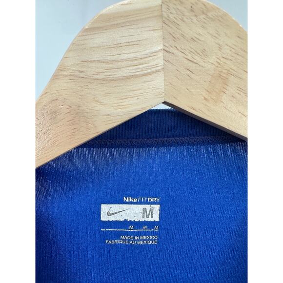 Nike FitDry Blue Crewneck Short Sleeve Polyester Tee T-Shirt Mens Size Medium - Picture 5 of 7